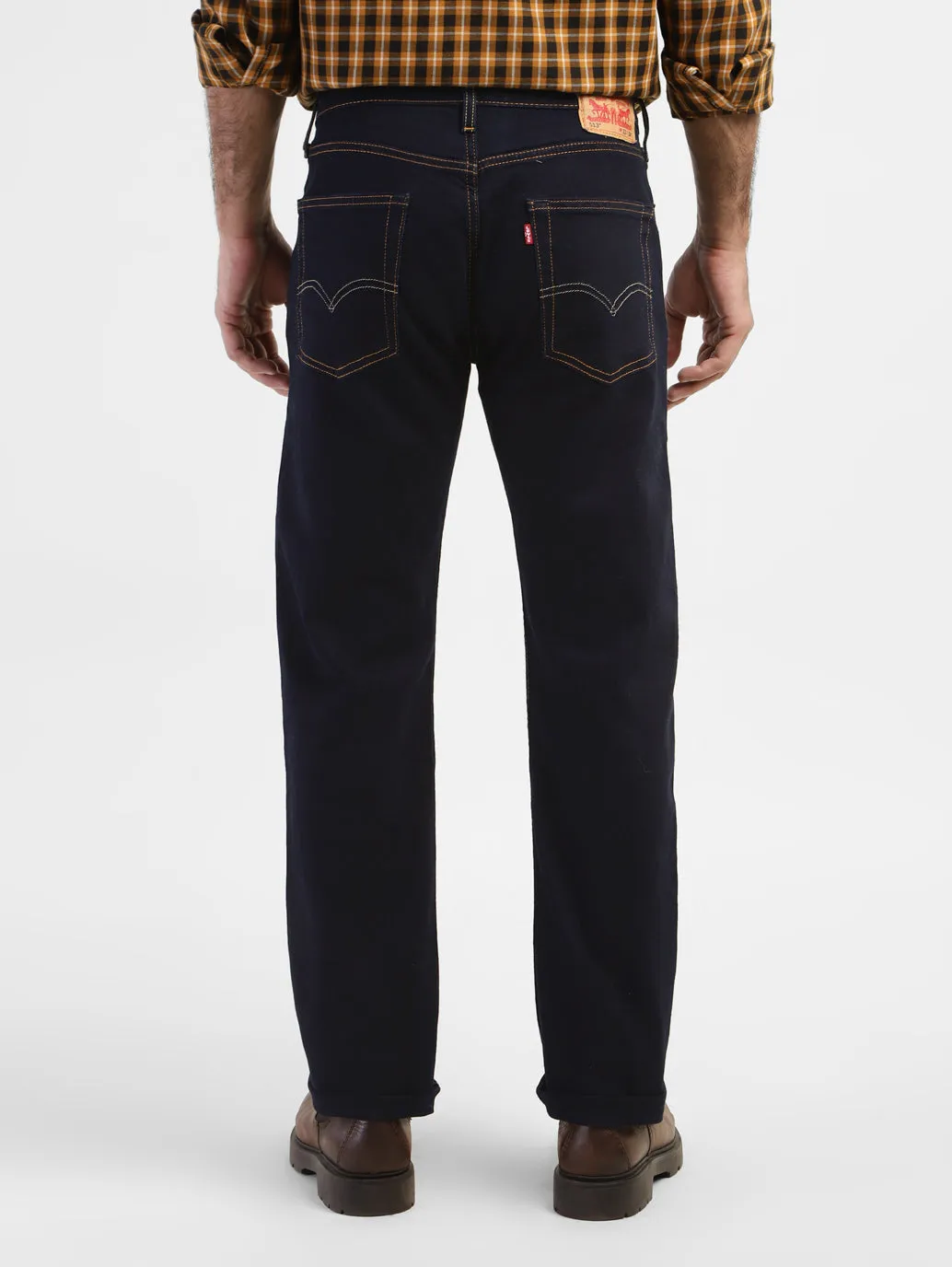 Men's 513 Navy Blue Slim Straight Fit Mid Rise Jeans LEVI'S