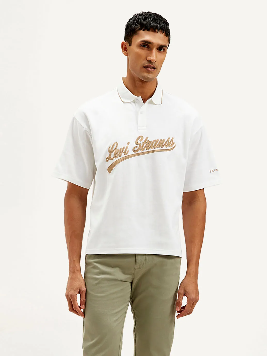 Men's Brand Logo Loose Fit Polo T-shirt LEVI'S