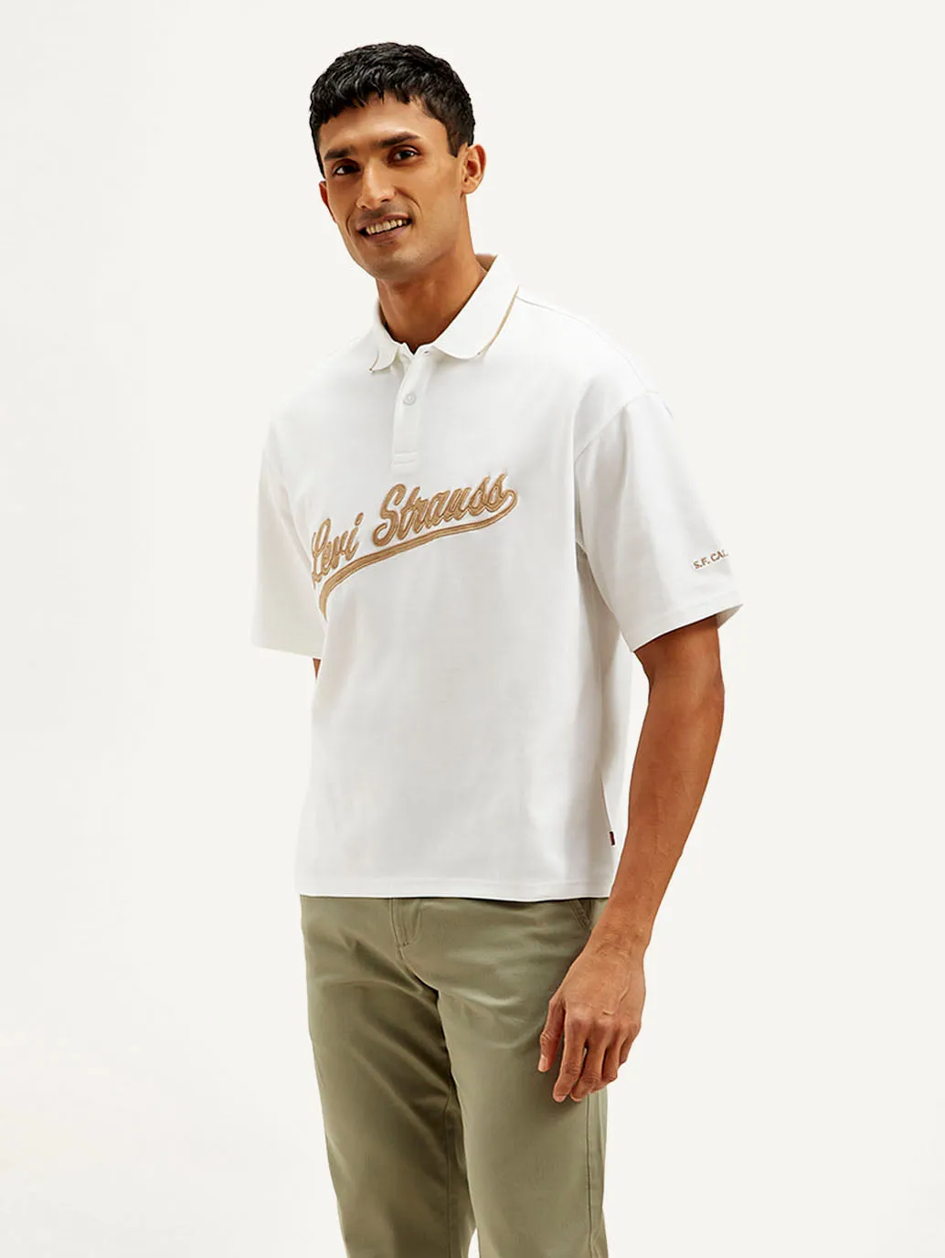 Men's Brand Logo Loose Fit Polo T-shirt LEVI'S