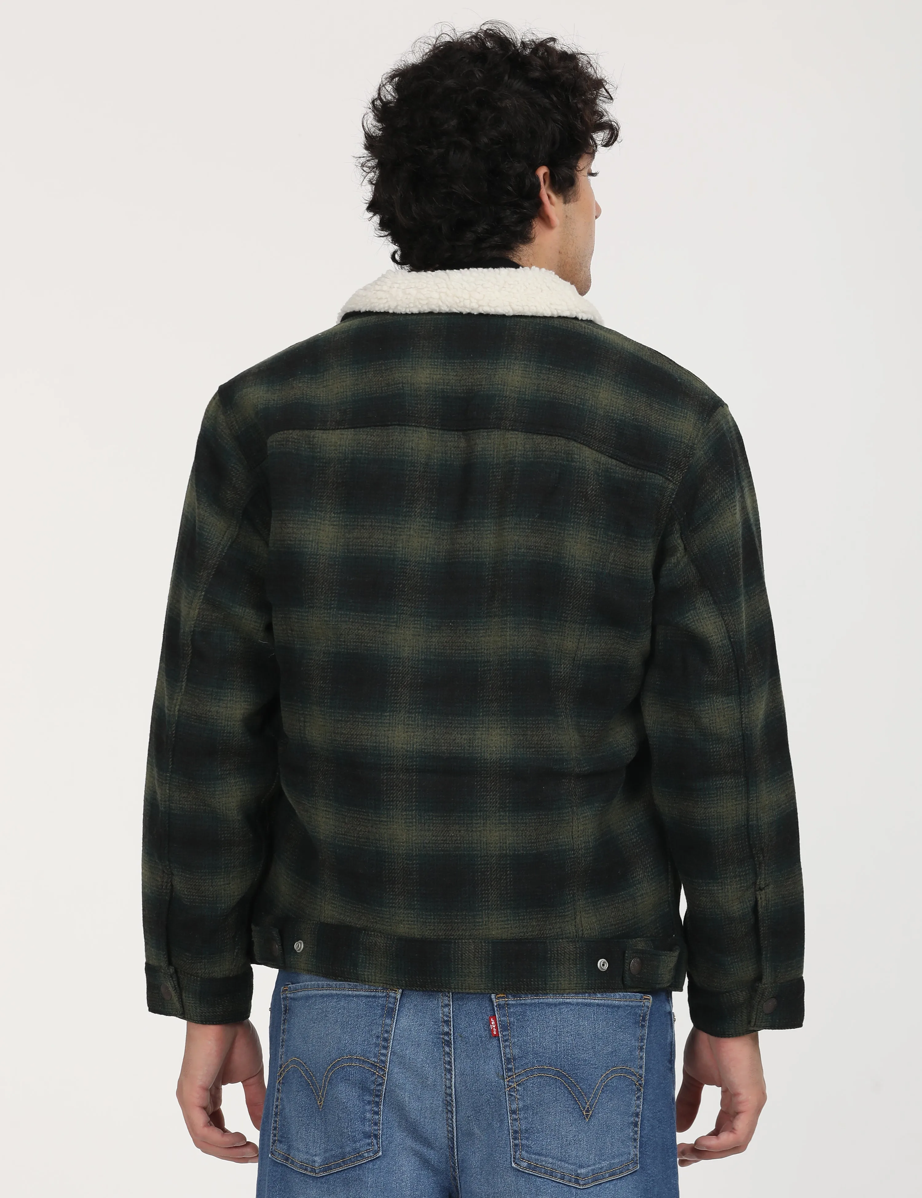 Men's Checkered Green Spread Collar Tailored Jacket LEVI'S