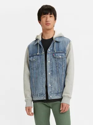 Men's Colorblock Blue Hooded Trucker Jacket LEVI'S