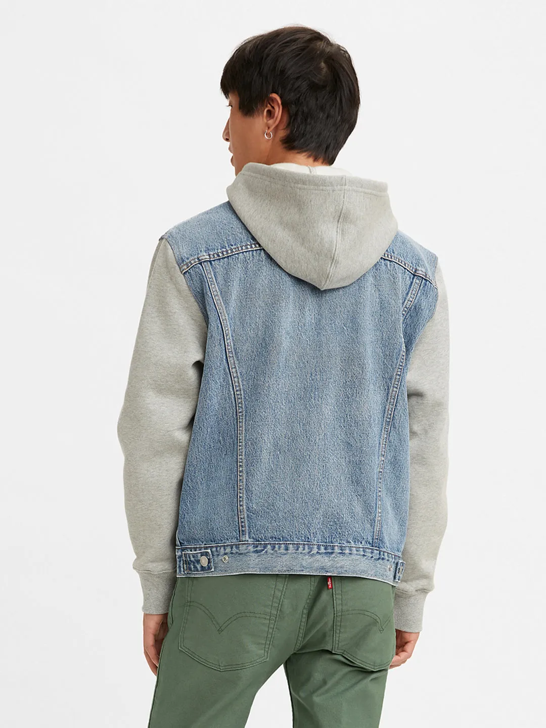Men's Colorblock Blue Hooded Trucker Jacket LEVI'S