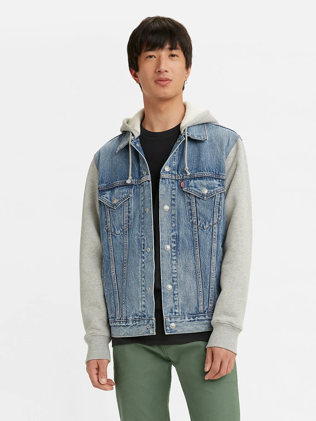 Men's Colorblock Blue Hooded Trucker Jacket LEVI'S