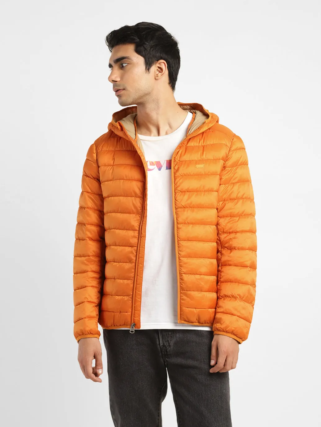Men's Solid Orange Quilted Jacket LEVI'S