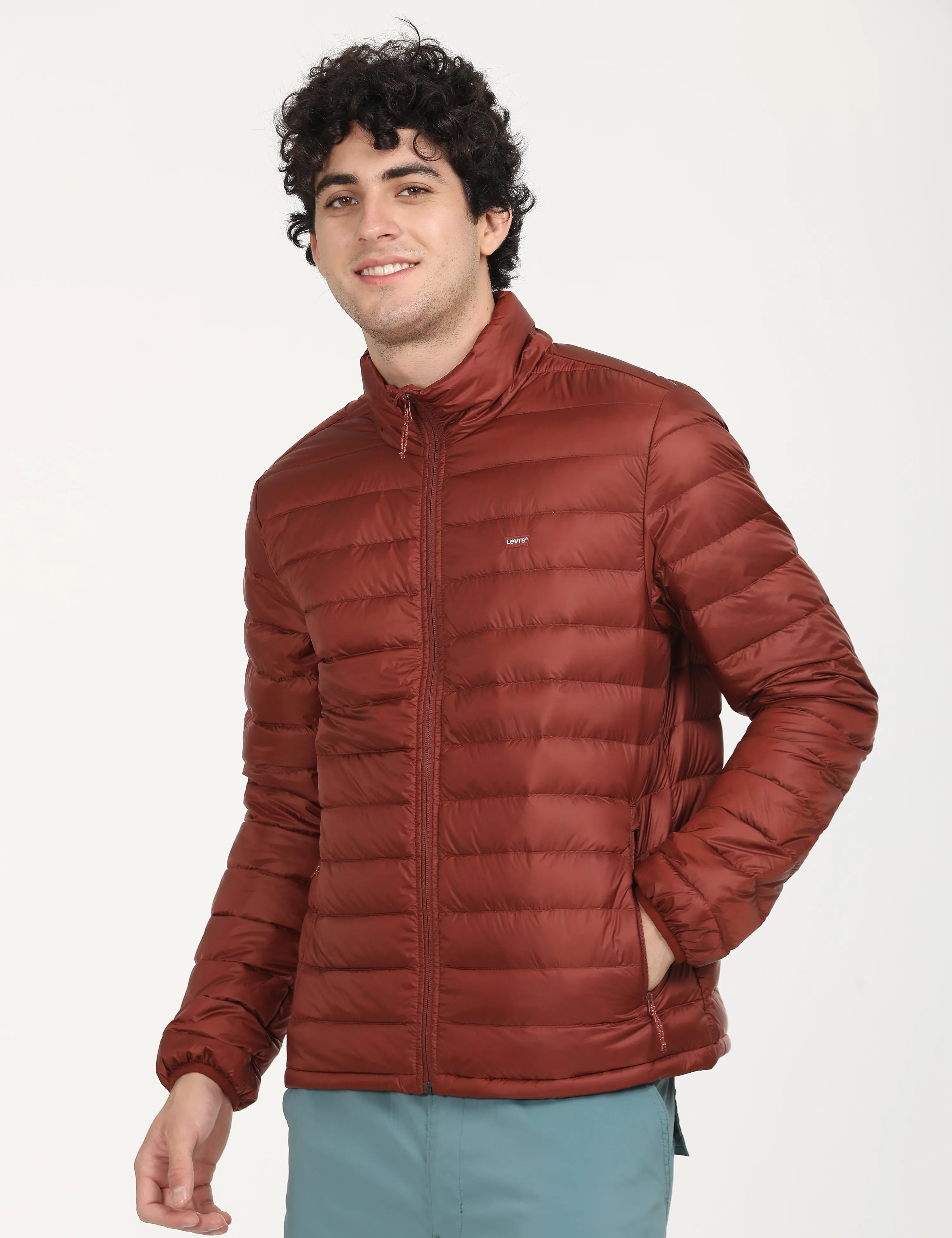 Men's Solid Red Quilted Jacket LEVI'S