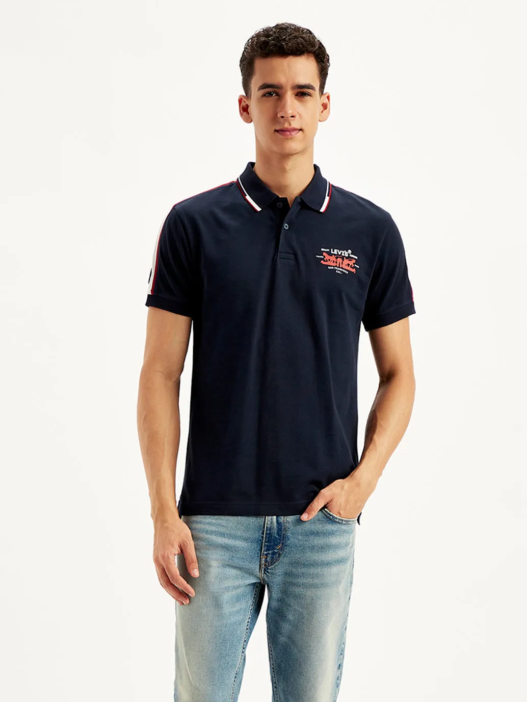 Men's Solid Slim Fit Polo T-shirt LEVI'S