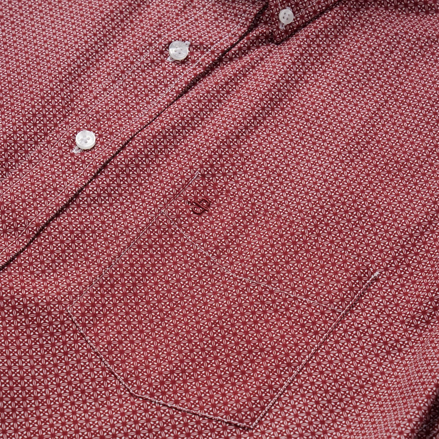 Micro Print Button-Front Shirt -STETSON