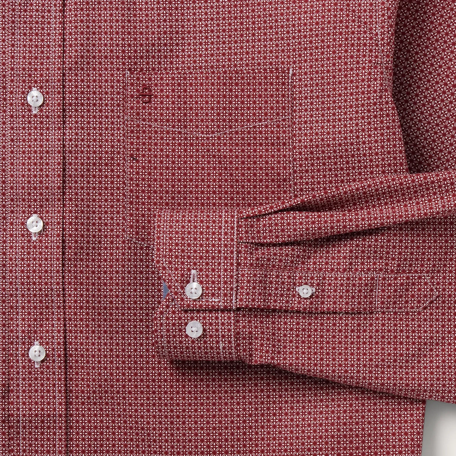 Micro Print Button-Front Shirt -STETSON