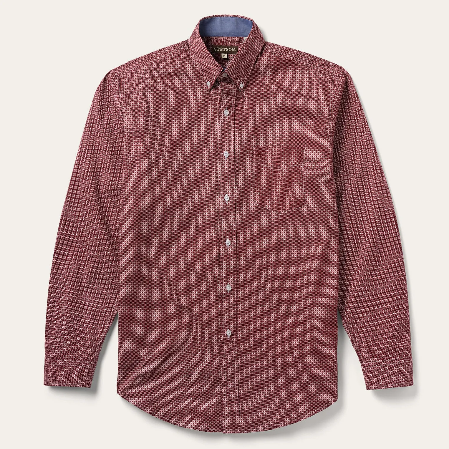 Micro Print Button-Front Shirt -STETSON