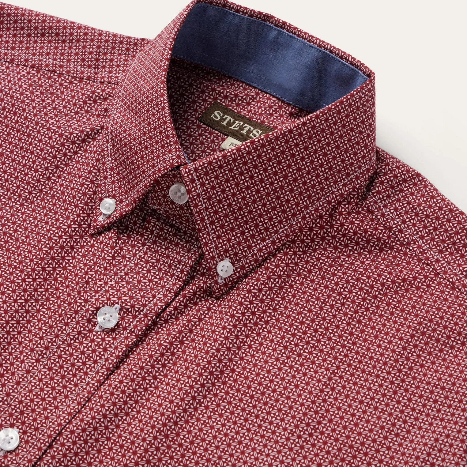 Micro Print Button-Front Shirt -STETSON