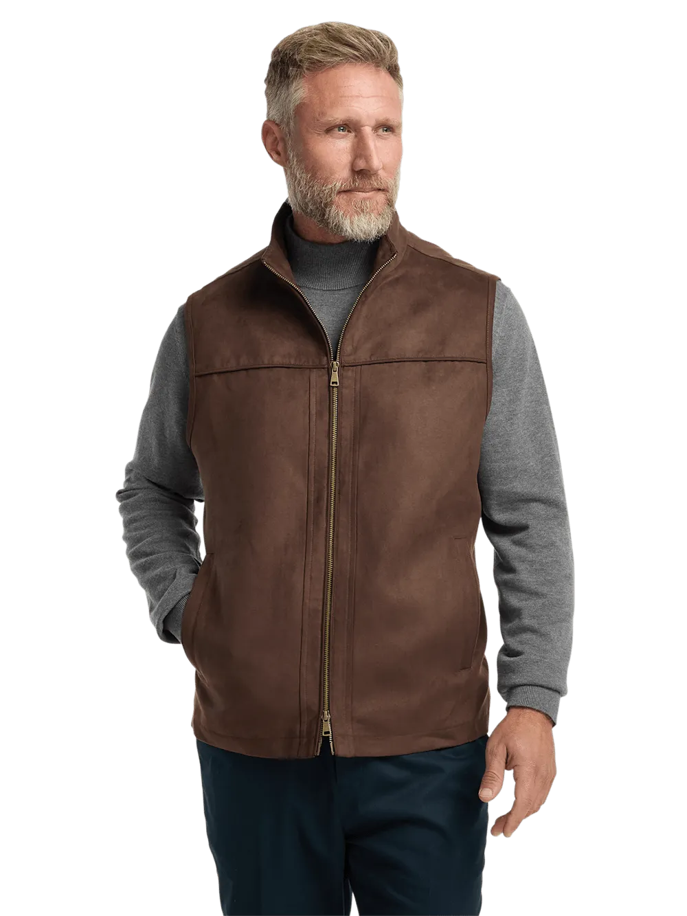 Microsuede Vest - Brown