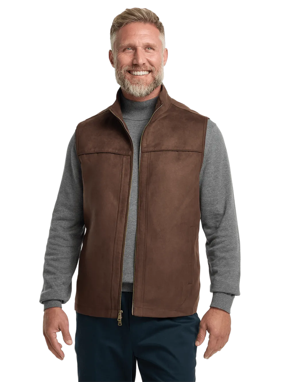 Microsuede Vest - Brown