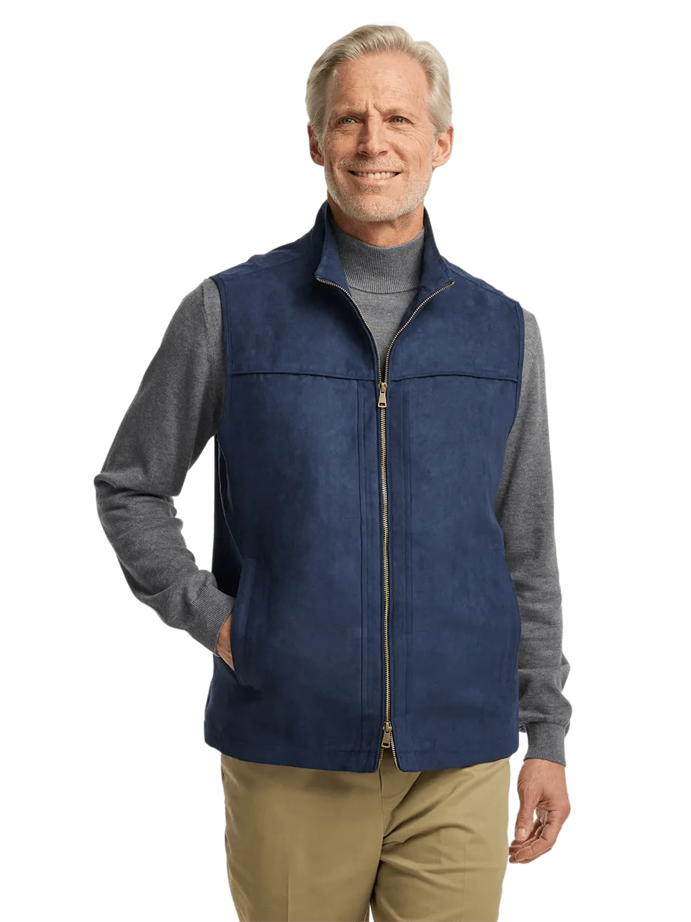 Microsuede Vest - Navy