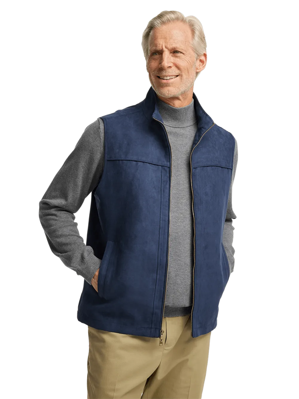 Microsuede Vest - Navy