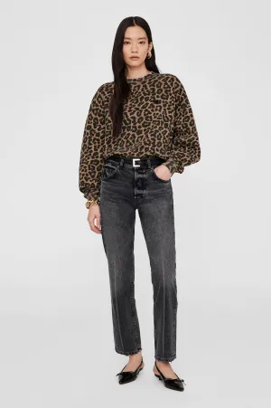 Miles Sweatshirt - Black And Brown Leopard -ANINE BING