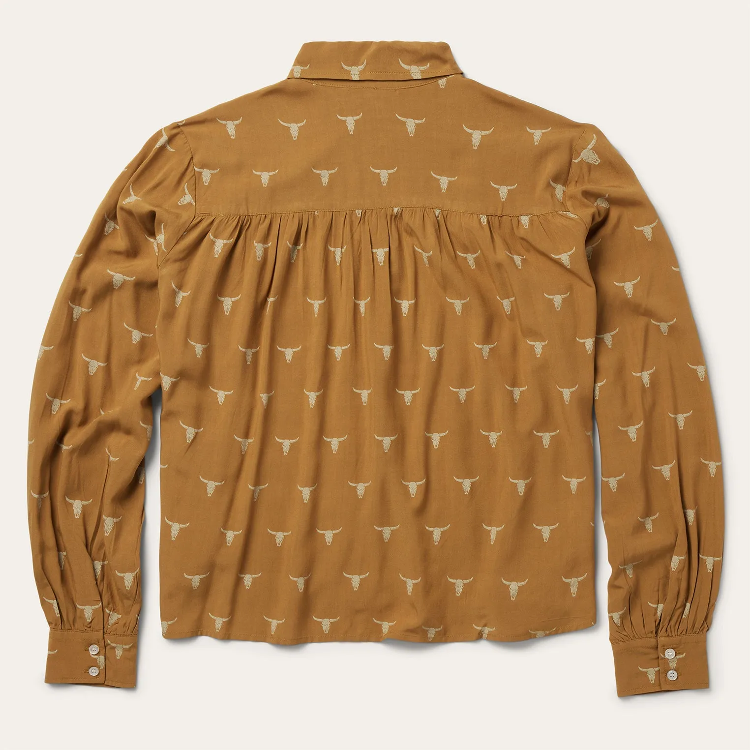 Mojave Longhorn Print Poet Blouse -STETSON