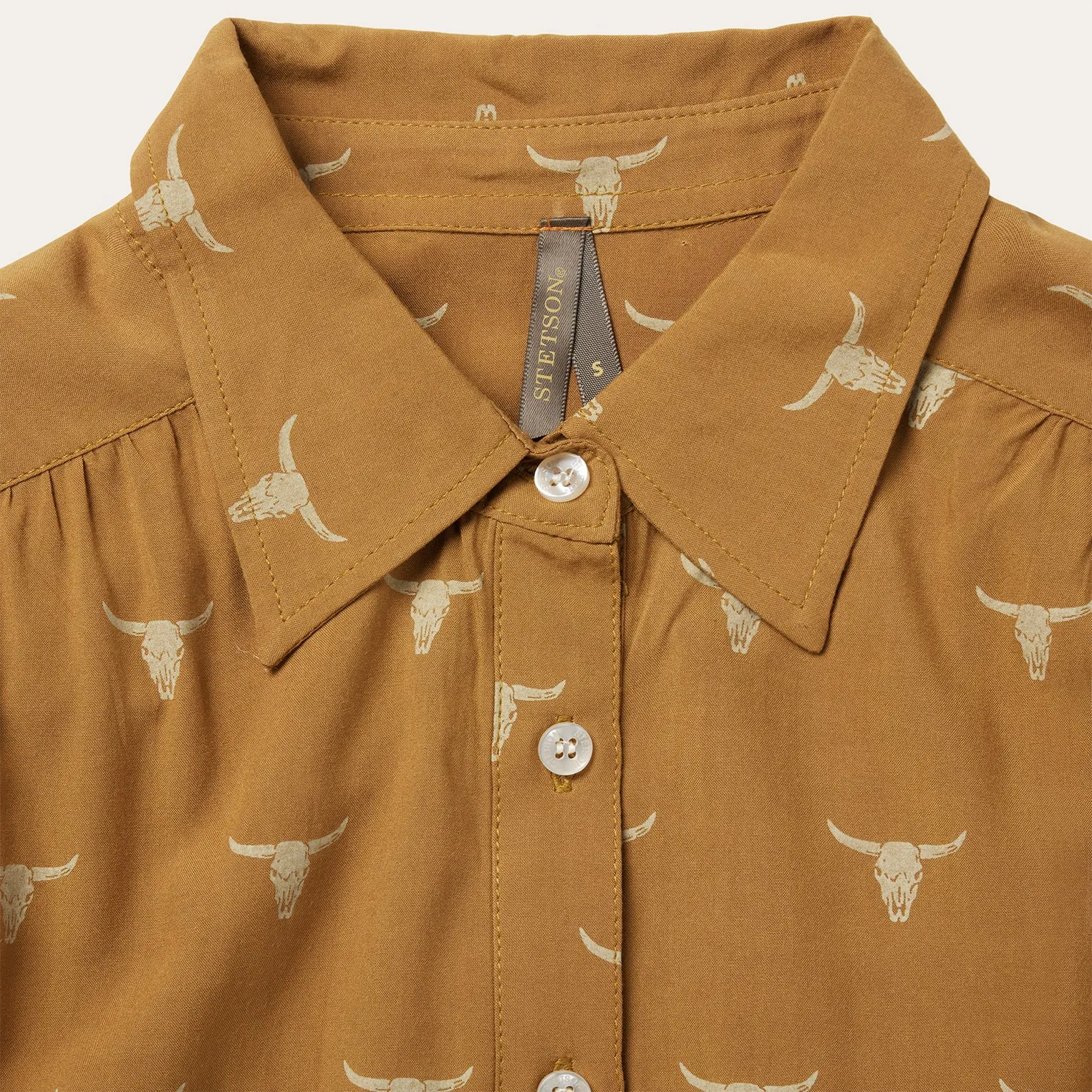 Mojave Longhorn Print Poet Blouse -STETSON