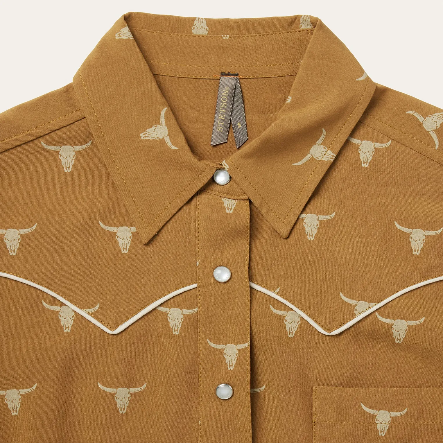 Mojave Longhorn Print Snap Western Shirt -STETSON