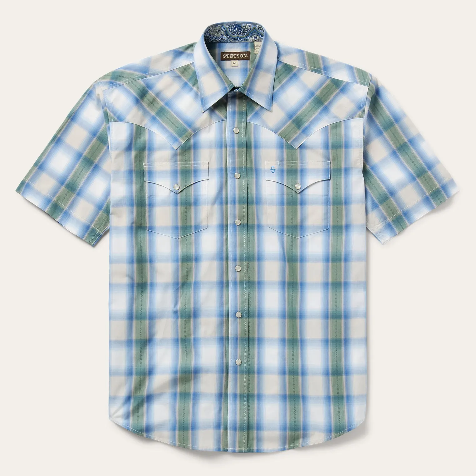 Moss Plaid Short-Sleeve Western Shirt -STETSON