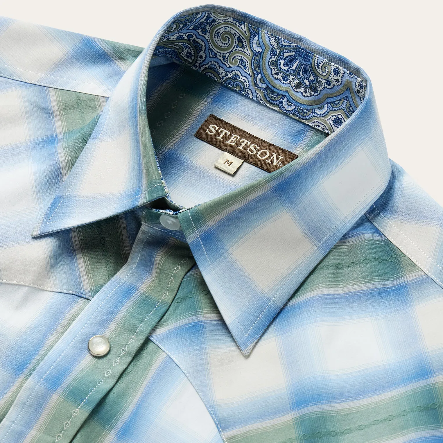 Moss Plaid Short-Sleeve Western Shirt -STETSON