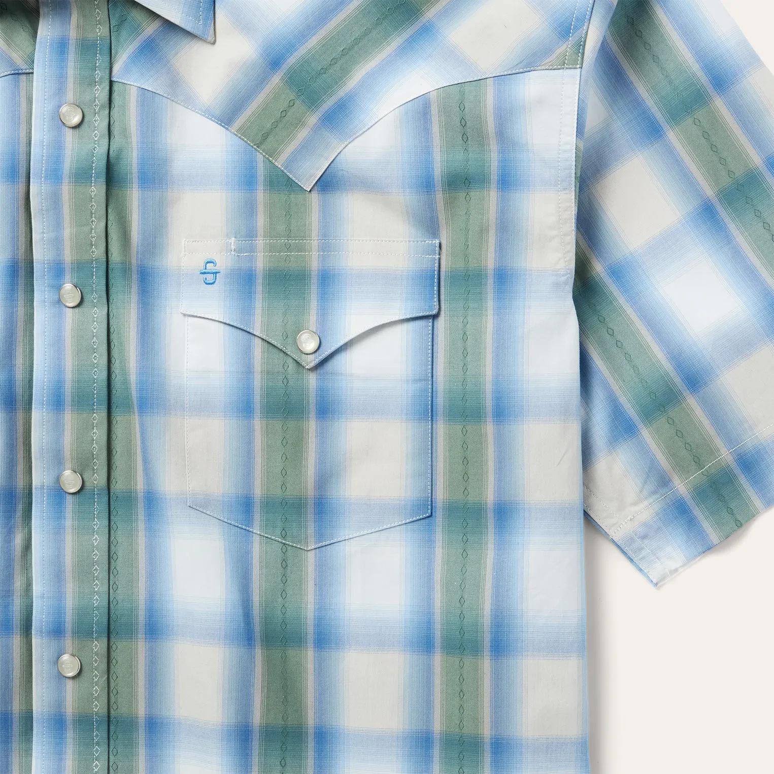 Moss Plaid Short-Sleeve Western Shirt -STETSON