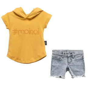 Mustard Logo Hooded Outfit