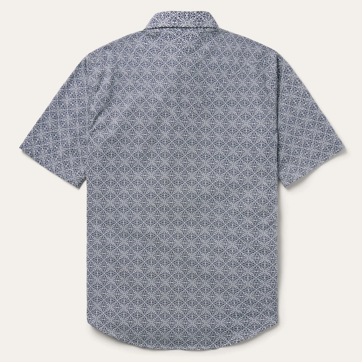 Navy Print Short Sleeve Western Shirt -STETSON
