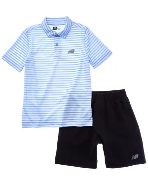 New Balance 2pc Polo Shirt & Woven Short Set