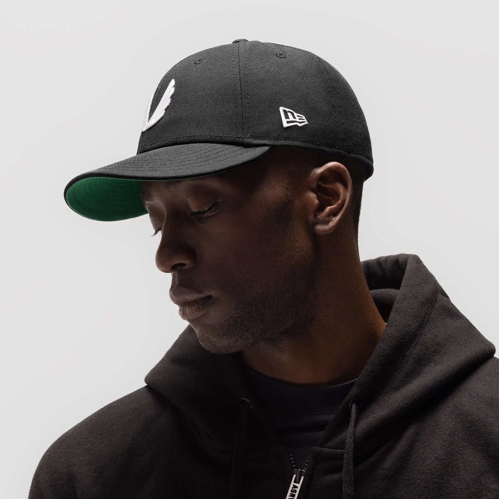 New Era 59Fifty Low Profile Hat - Black/White "Wings" ASRV