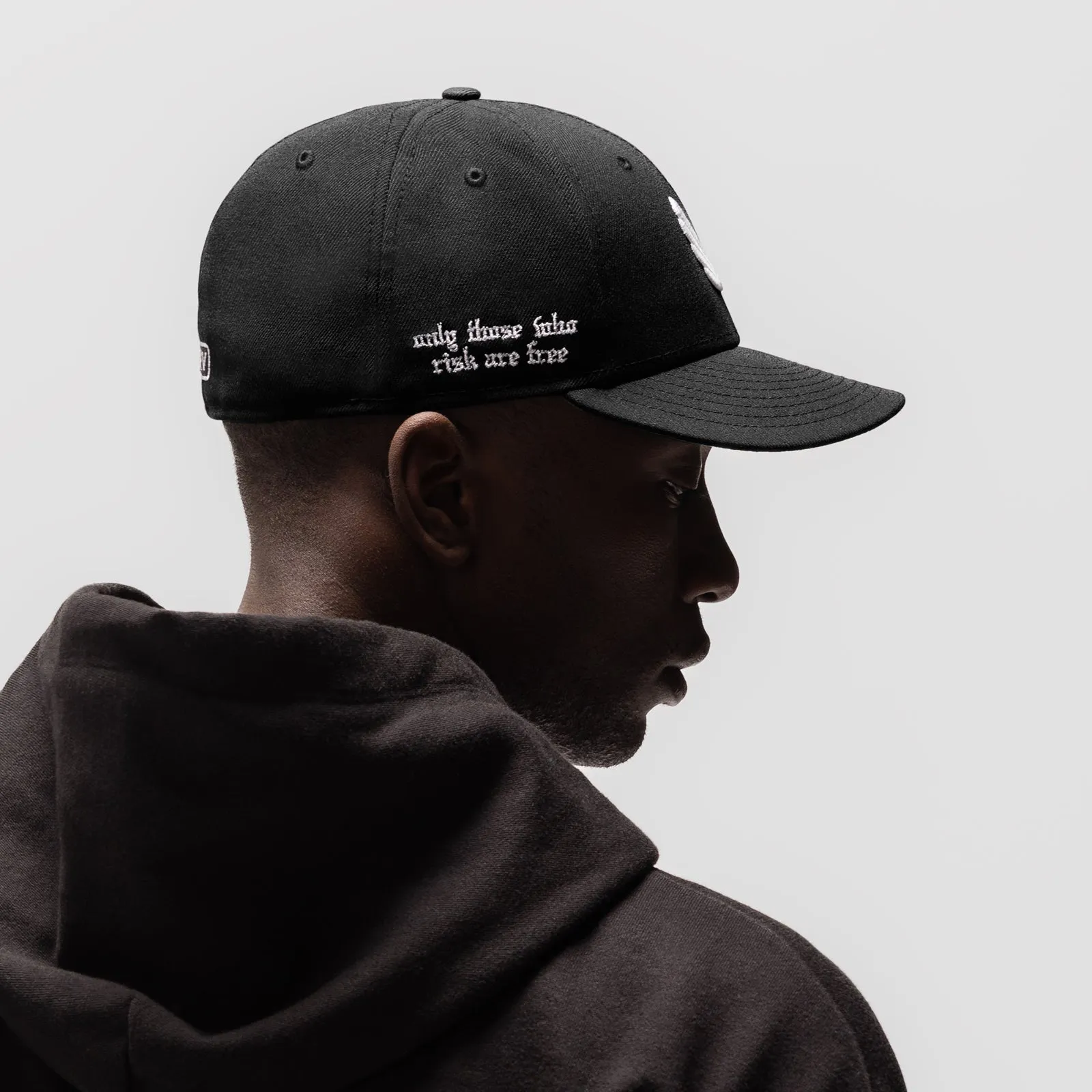 New Era 59Fifty Low Profile Hat - Black/White "Wings" ASRV