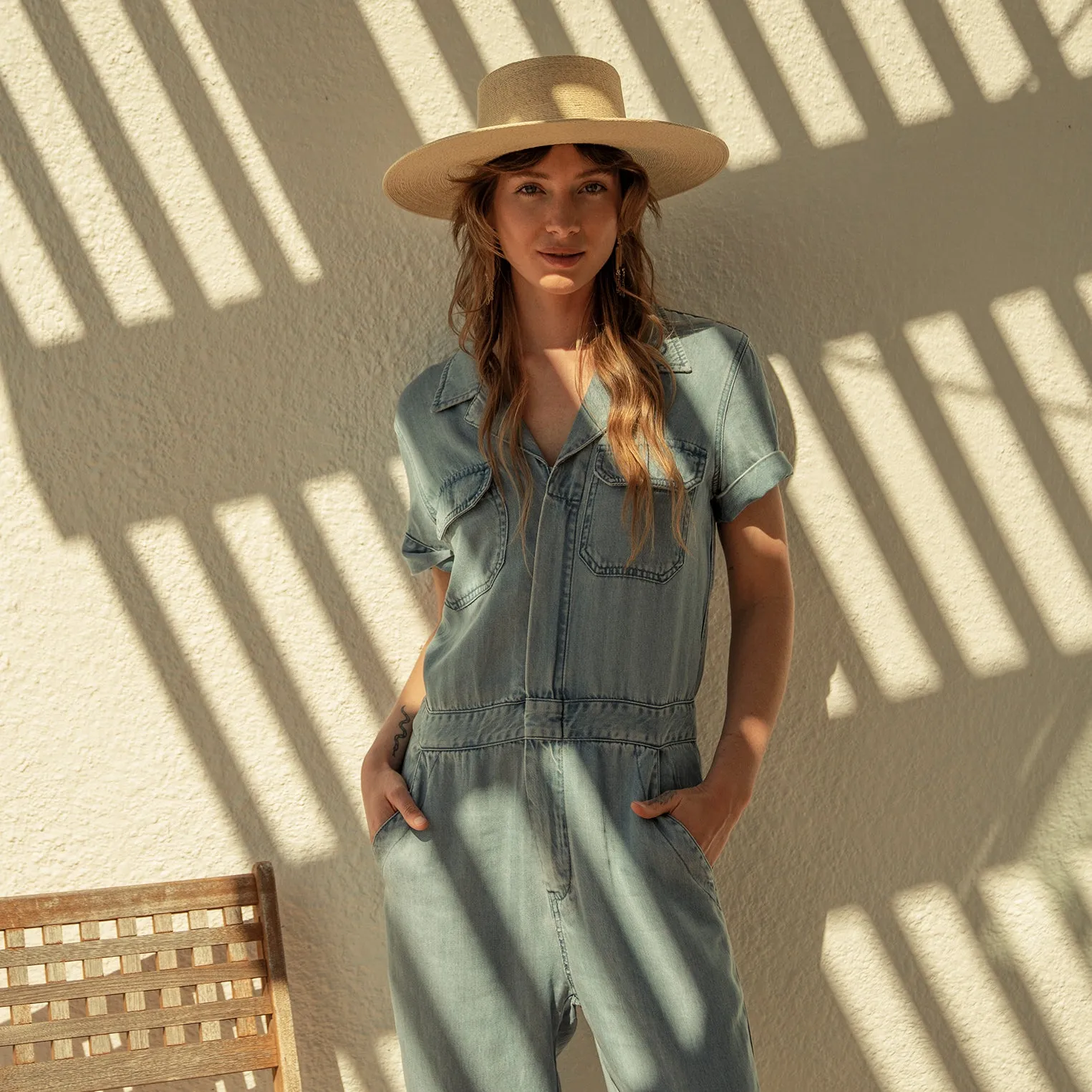 Notch Collar Jumpsuit -STETSON