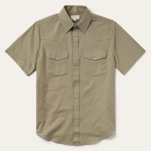 Olive Oxford Short Sleeve Western Shirt -STETSON