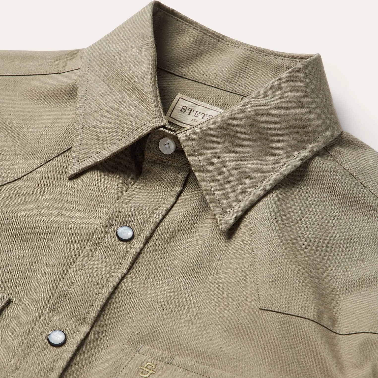 Olive Oxford Western Shirt -STETSON