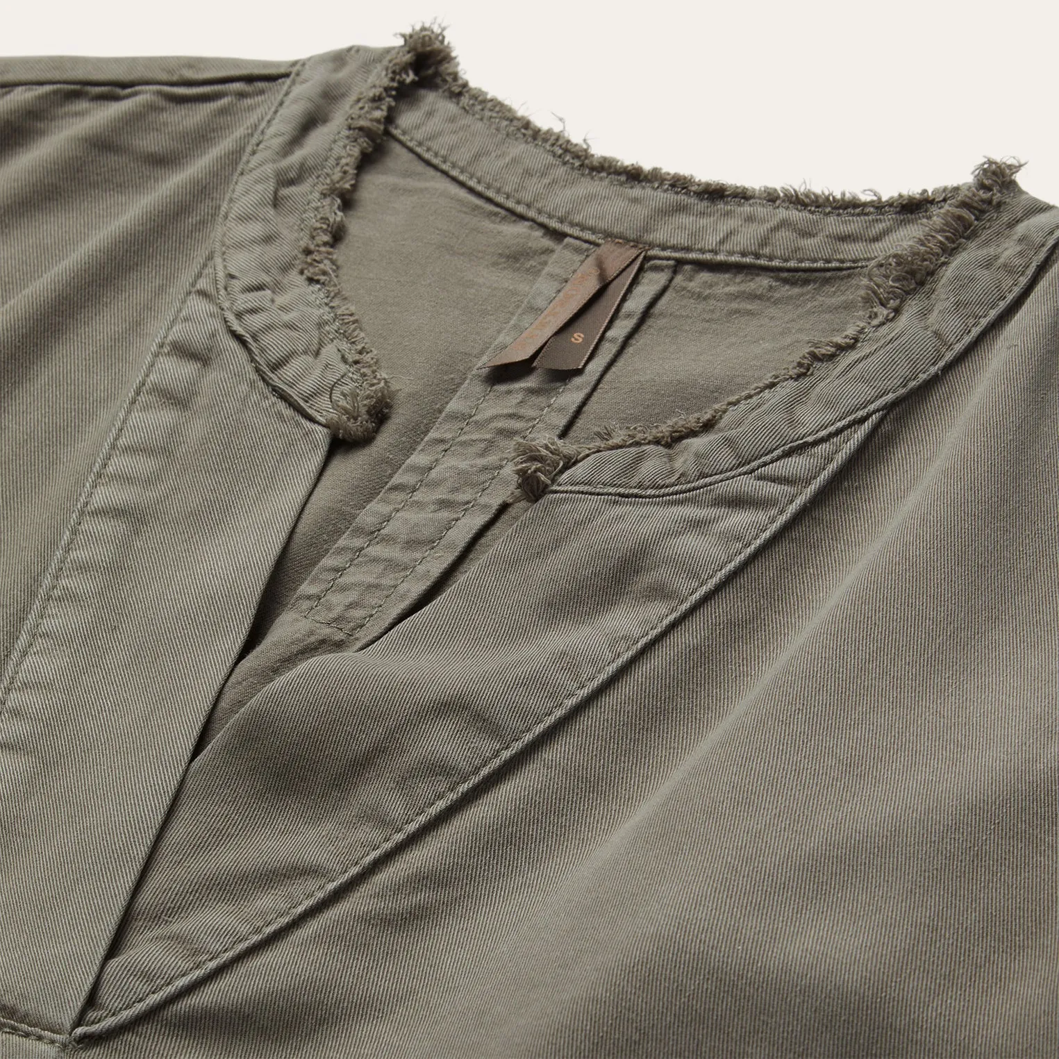 Olive Twill Peasant Blouse -STETSON