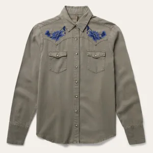 Olive Twill Western Shirt -STETSON
