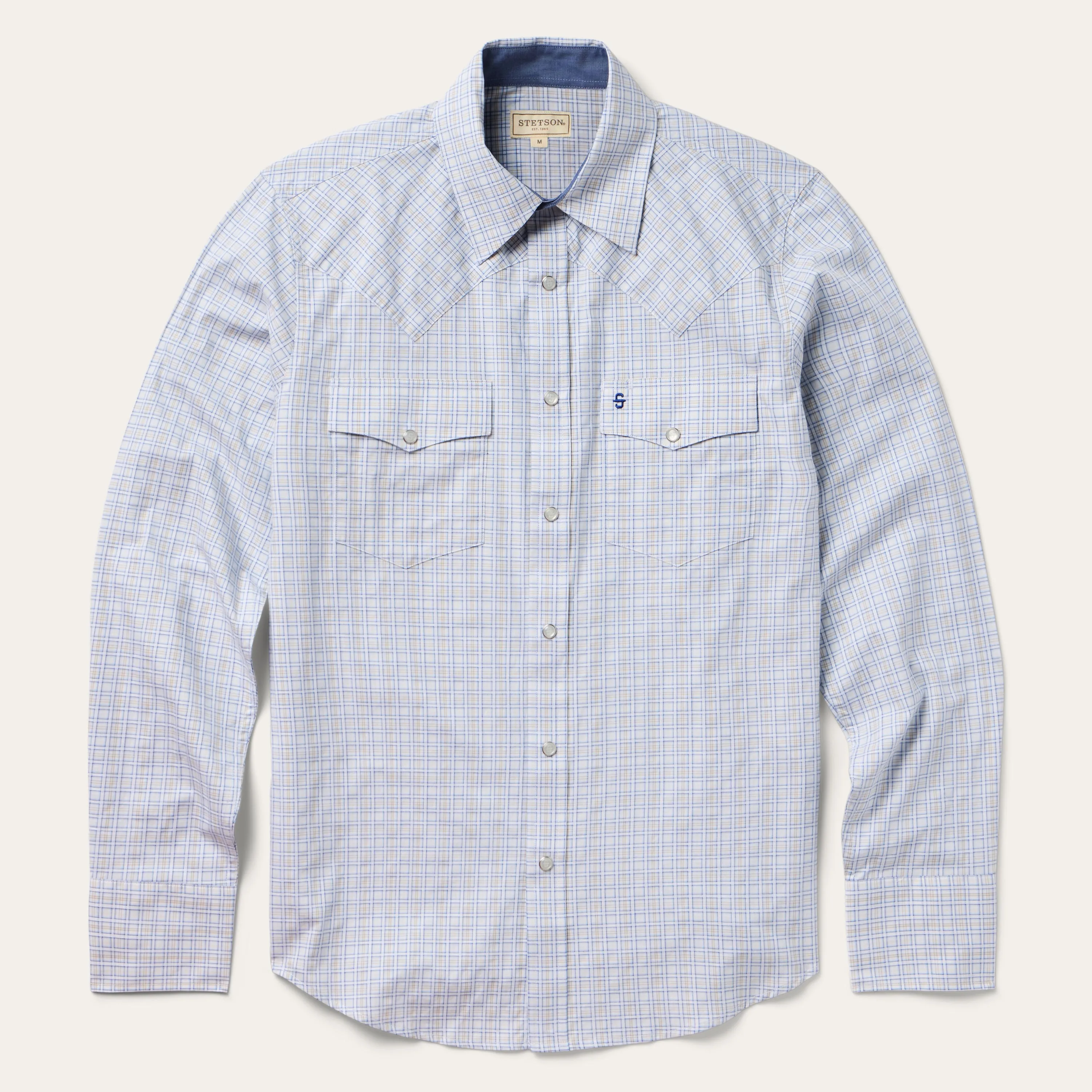 Ombre Plaid Check Western Shirt -STETSON