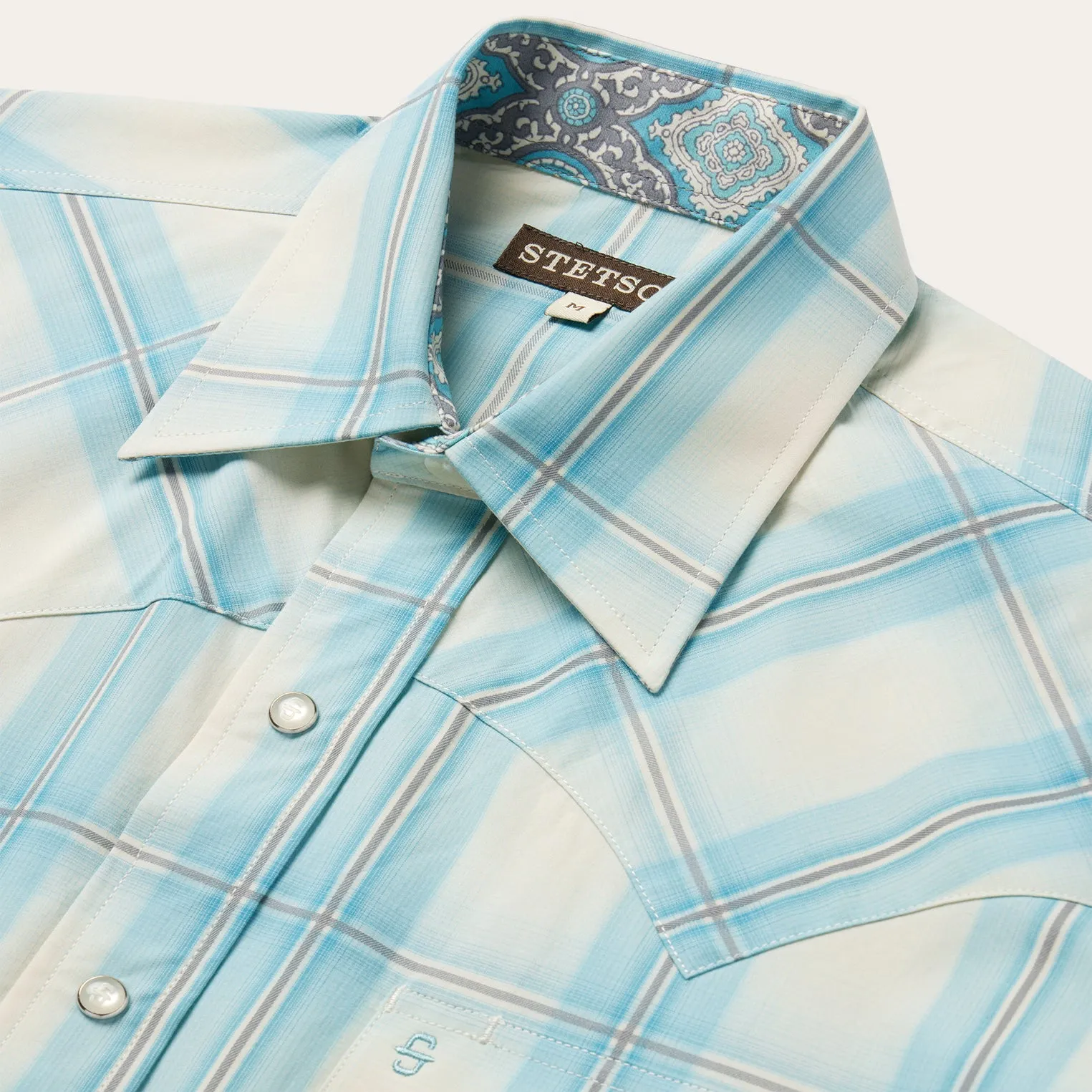 Ombre Plaid Short Sleeve Western Shirt -STETSON
