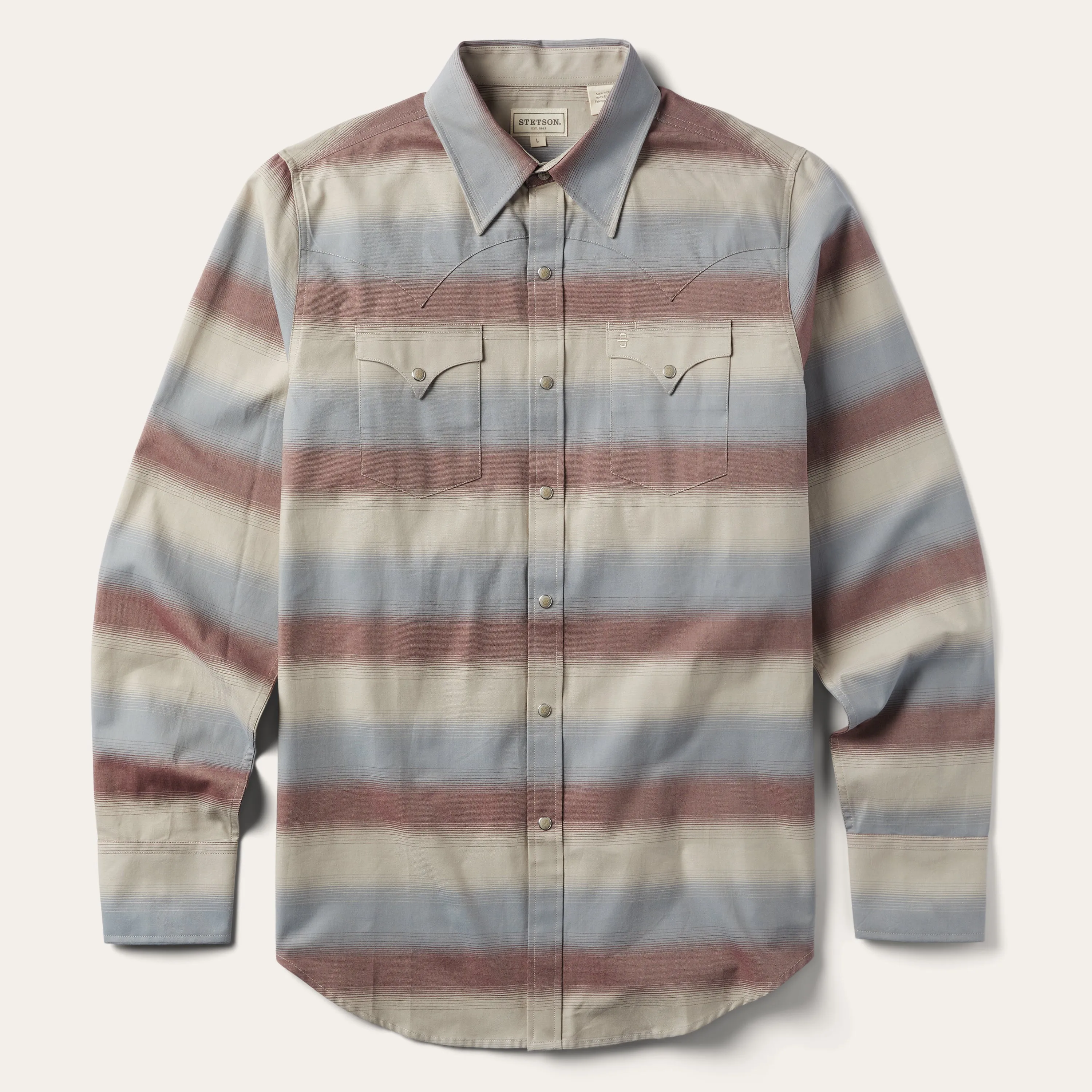 Ombre Stripe Twill Shirt -STETSON