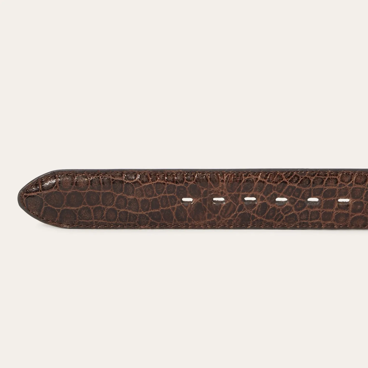 Ostrich Print Croco Embossed Western Tabs Belt -STETSON