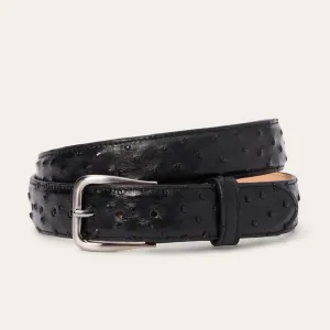 Ostrich Western Tab Belt - 1 1/4" Width -STETSON