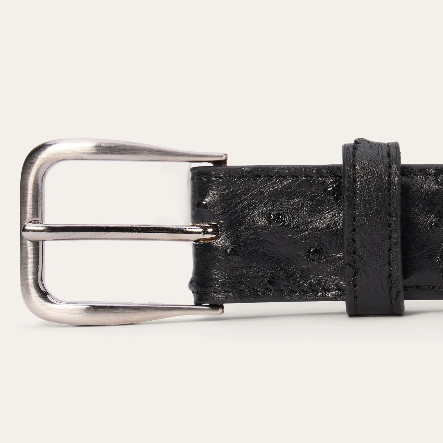 Ostrich Western Tab Belt - 1 1/4" Width -STETSON
