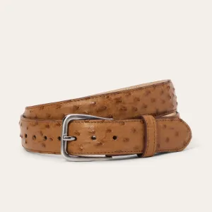 Ostrich Western Tab Belt - 1 1/4" Width -STETSON