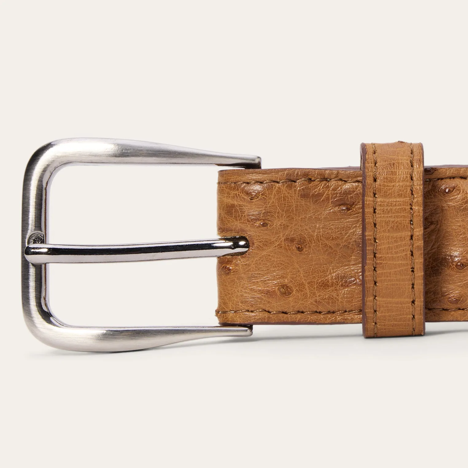 Ostrich Western Tab Belt - 1 1/4" Width -STETSON