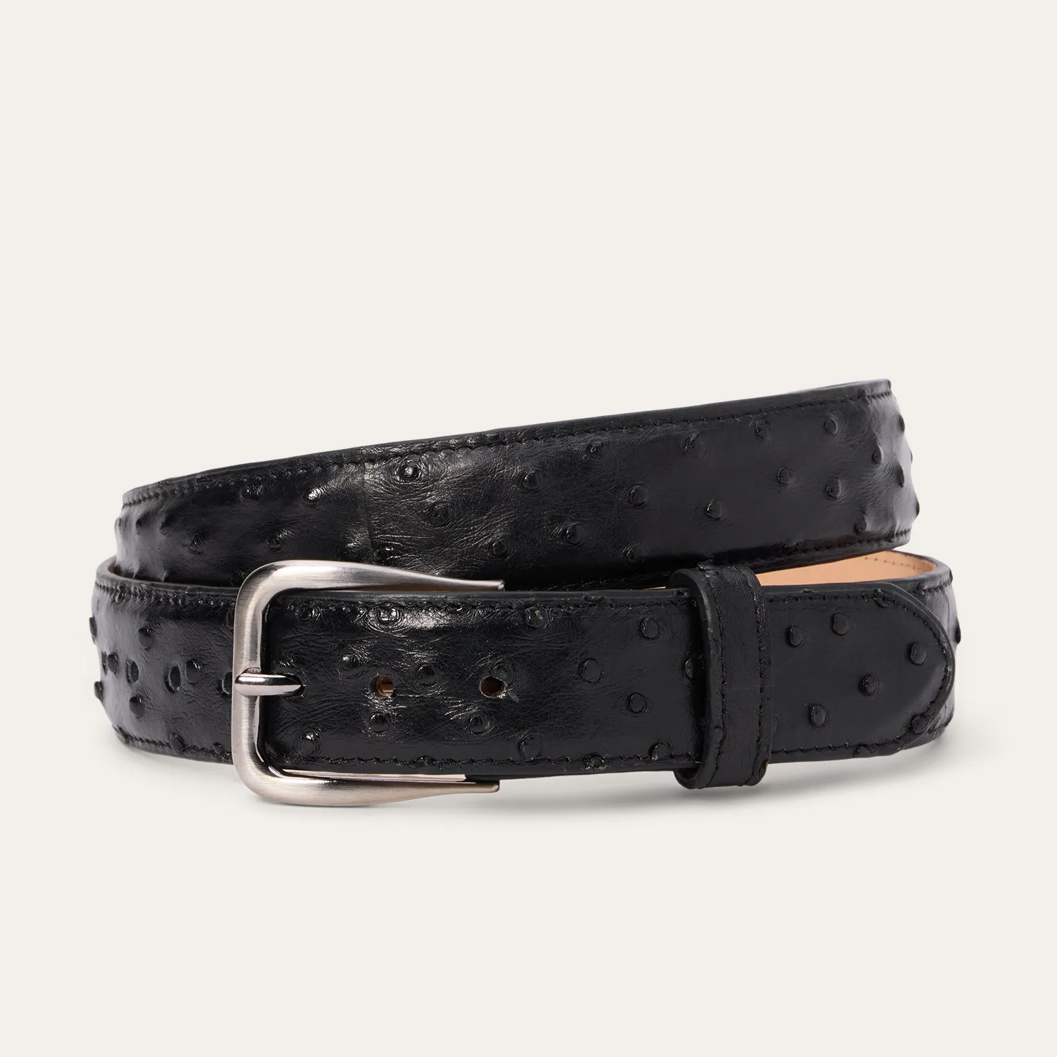Ostrich Western Tab Belt - 1 1/4" Width -STETSON