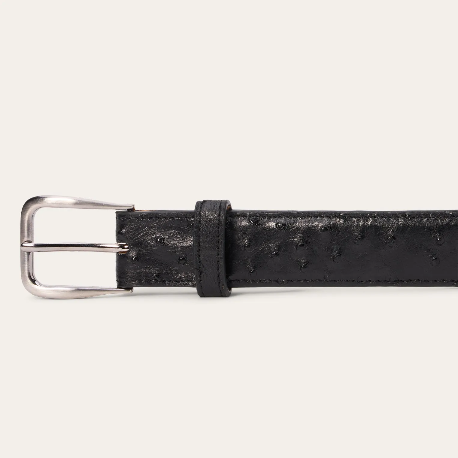 Ostrich Western Tab Belt - 1 1/4" Width -STETSON