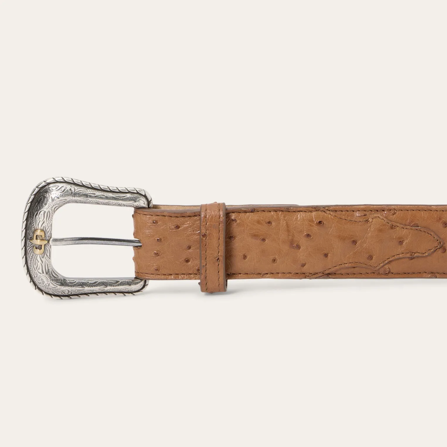 Ostrich Western Tab Belt -STETSON