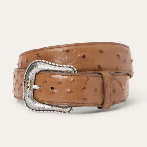 Ostrich Western Tab Belt -STETSON