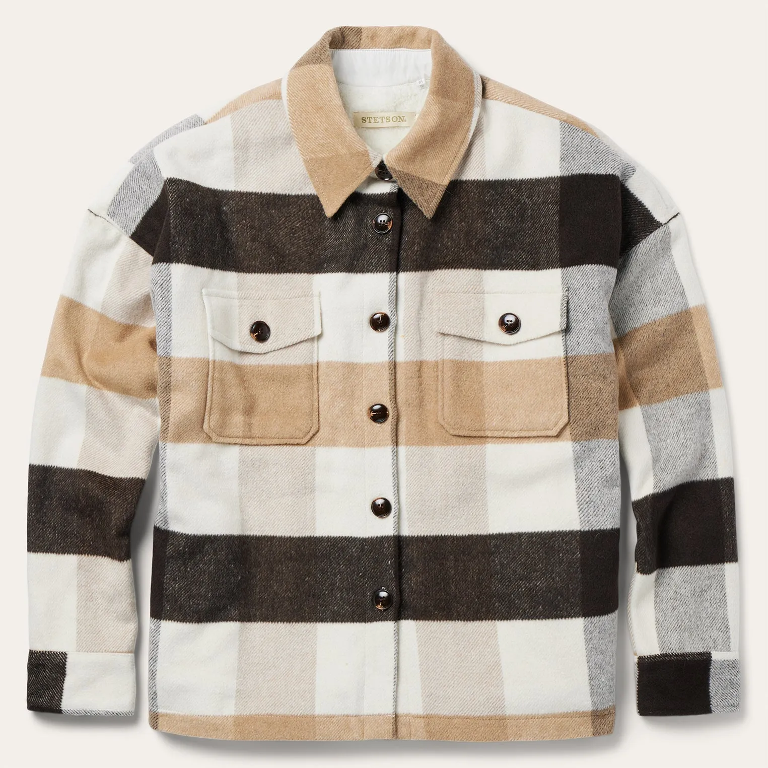 Oversize Plaid Shirt Jacket -STETSON