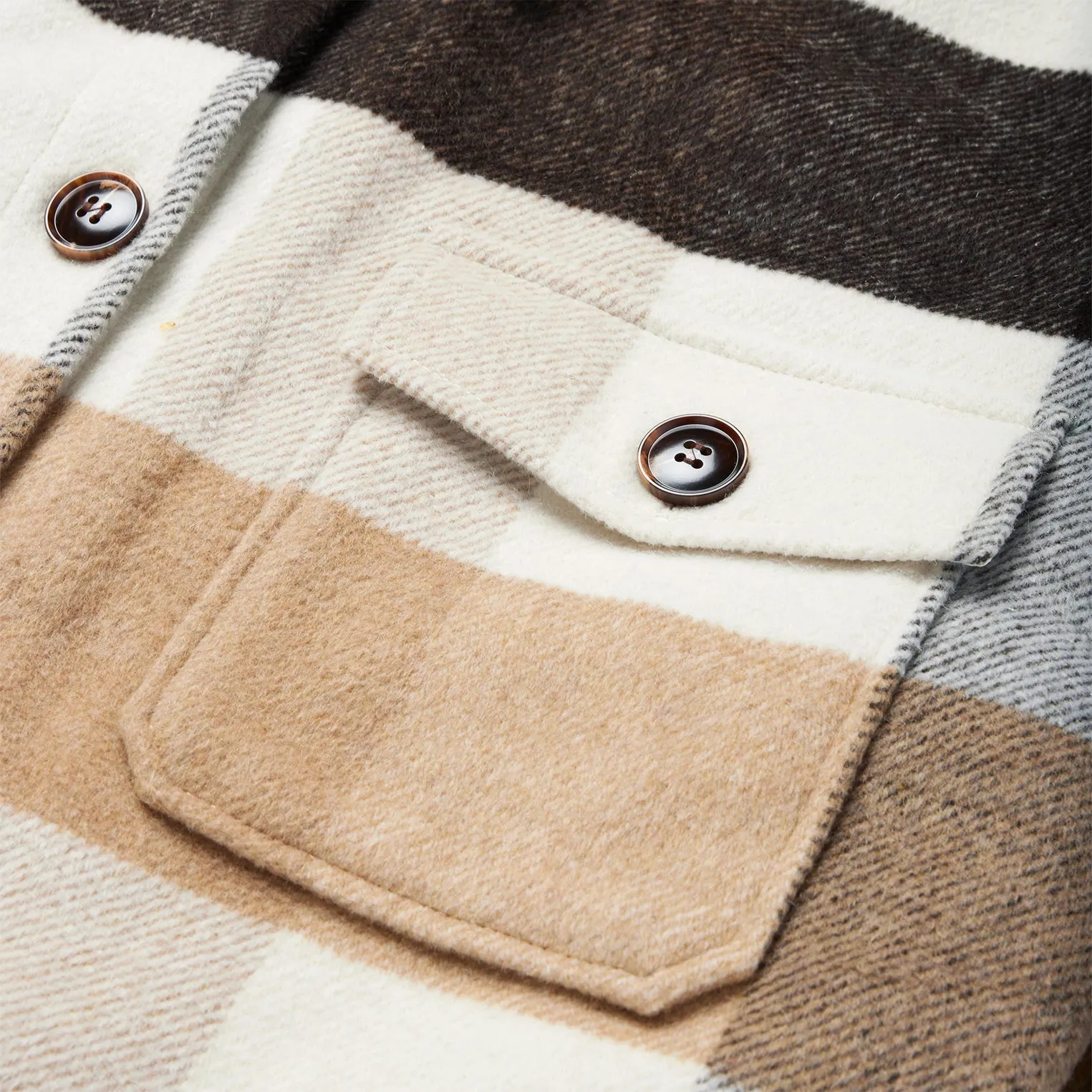 Oversize Plaid Shirt Jacket -STETSON