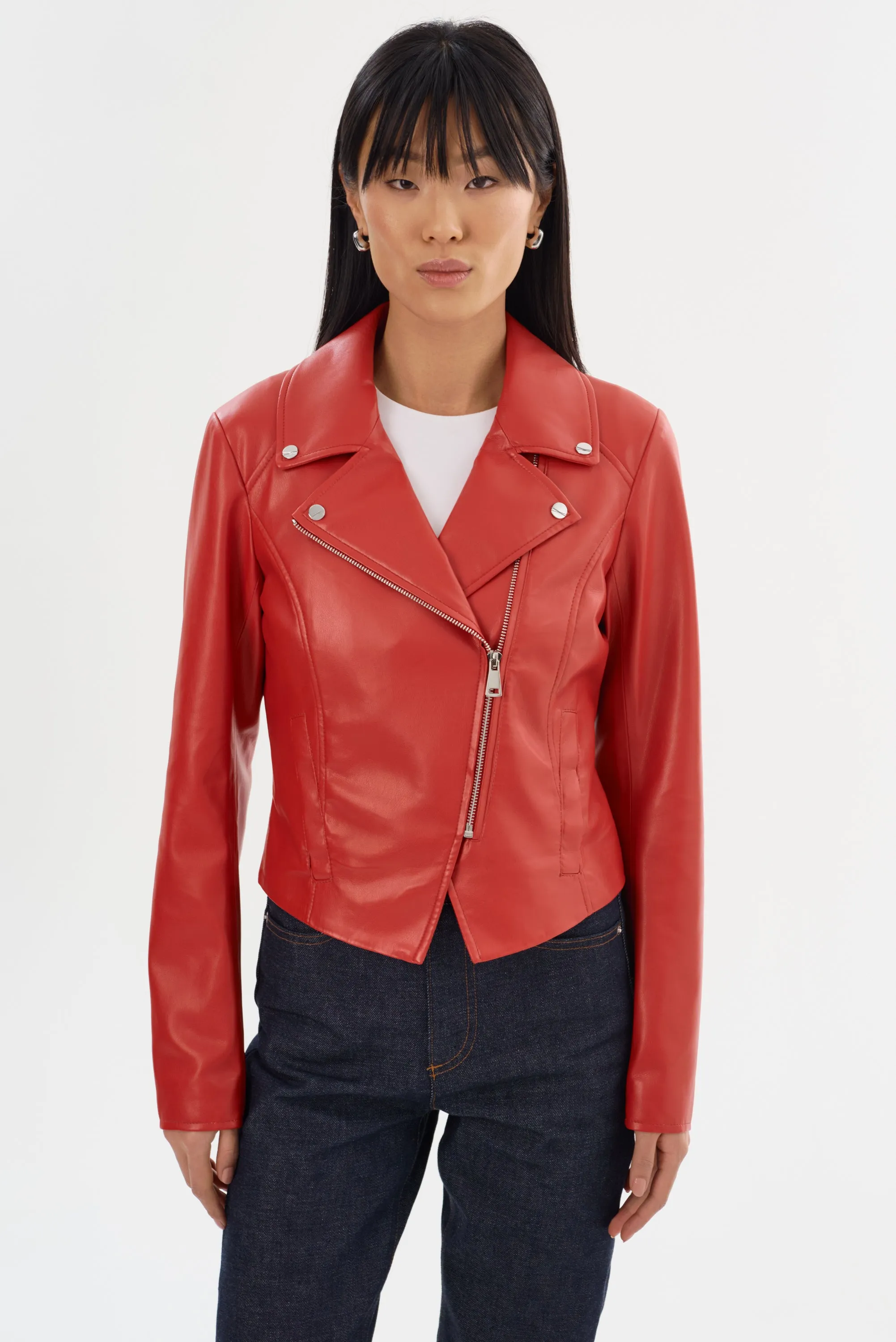 PASCALE | Fitted Faux Leather Jacket